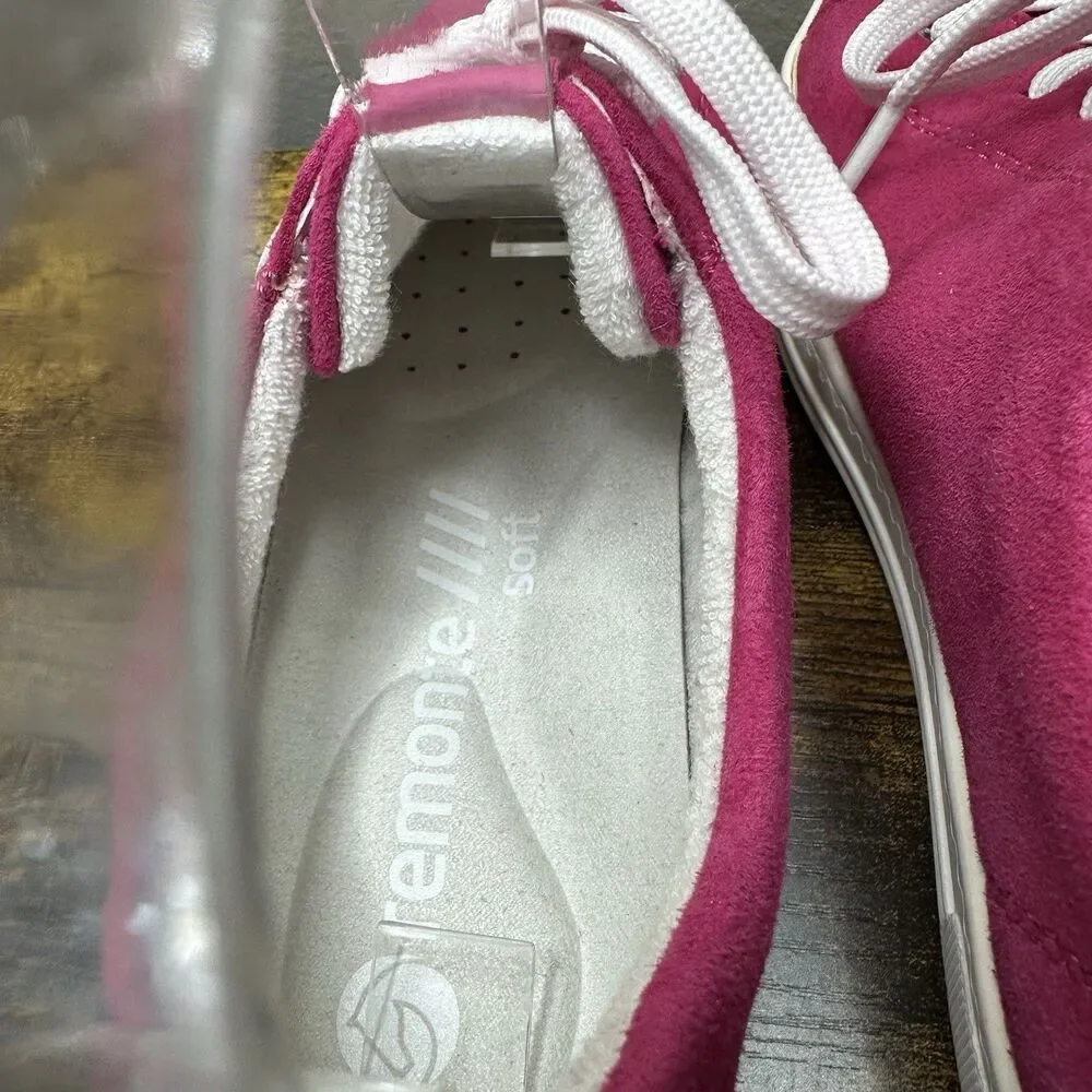 Remonte Sneaker Comfort Suede Trainer Women's Size 38 Pink Leather Upper Comfort